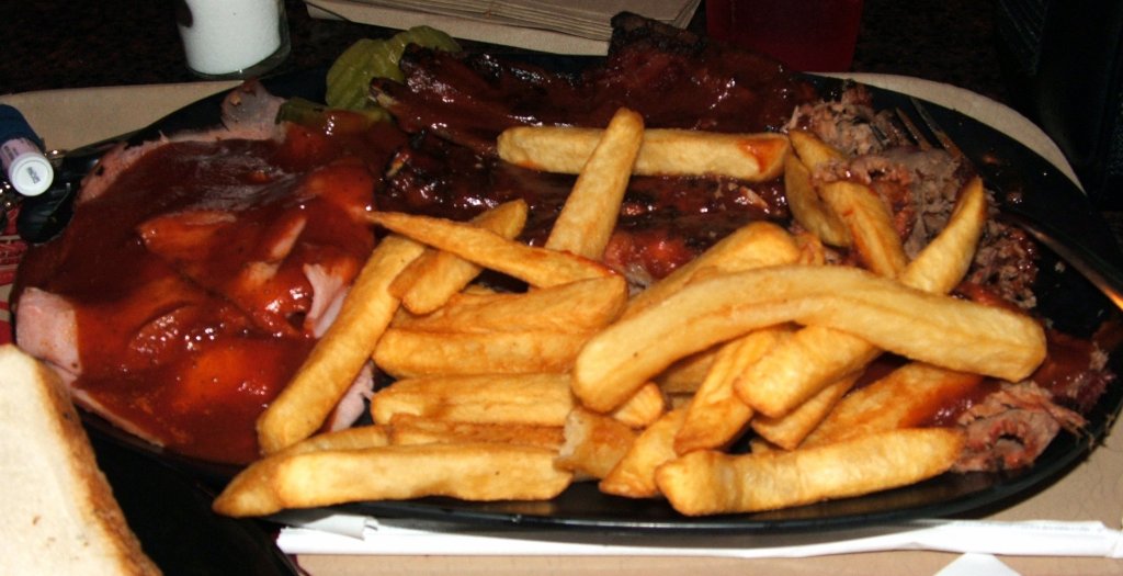 kansas city-style bbq with fries